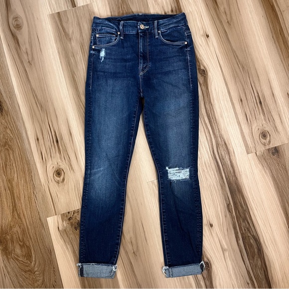 MOTHER Denim - Mother Jeans Women's 25 High Waisted Looker Ankle Fray Skinny Close To The Edge